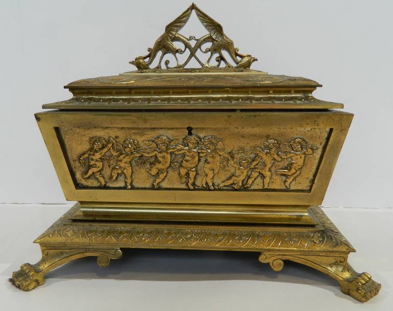Unknown Bronze Jewelry Casket, Neoclassical Revival For Sale