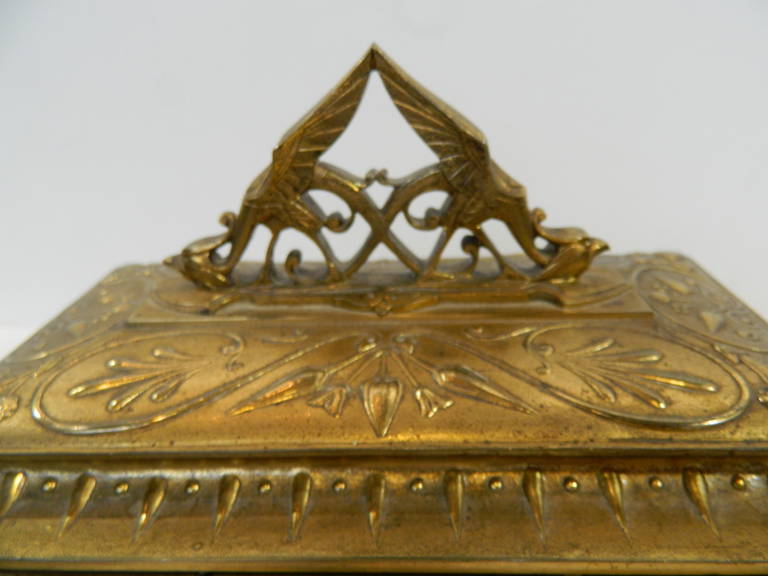 19th Century Bronze Jewelry Casket, Neoclassical Revival For Sale