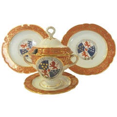 Group of Flight and Barr Worcester Armorial Porcelain