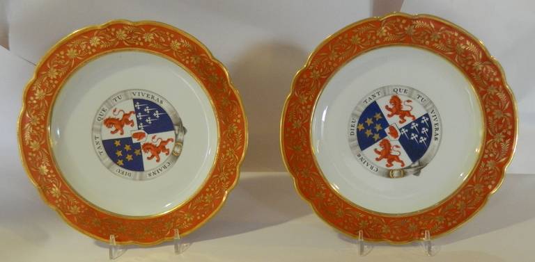 British Group of Flight and Barr Worcester Armorial Porcelain For Sale