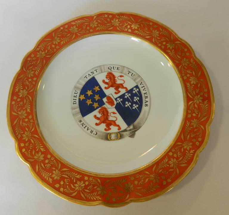 Group of Flight and Barr Worcester Armorial Porcelain For Sale 1