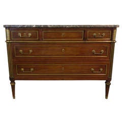 Antique French Bronze Mounted Chest Marble top
