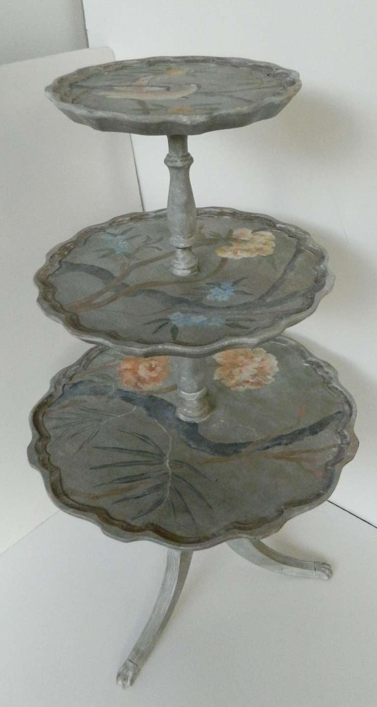 Painted Three Tier Pastry Stand
