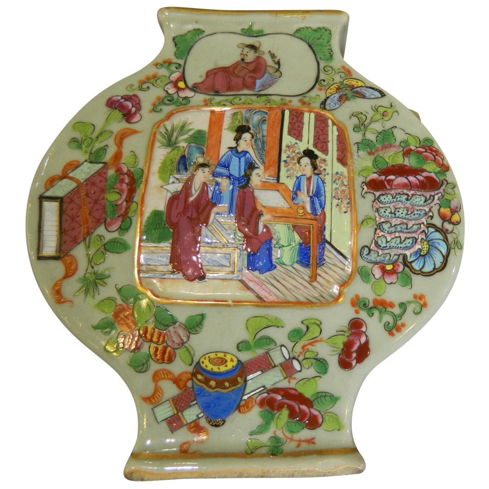 Chinese Celadon Pilgrim Jar Circa 1850's