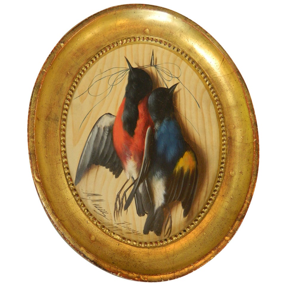 Still Life Of Hanging Game by M. Meucci c 1877 For Sale