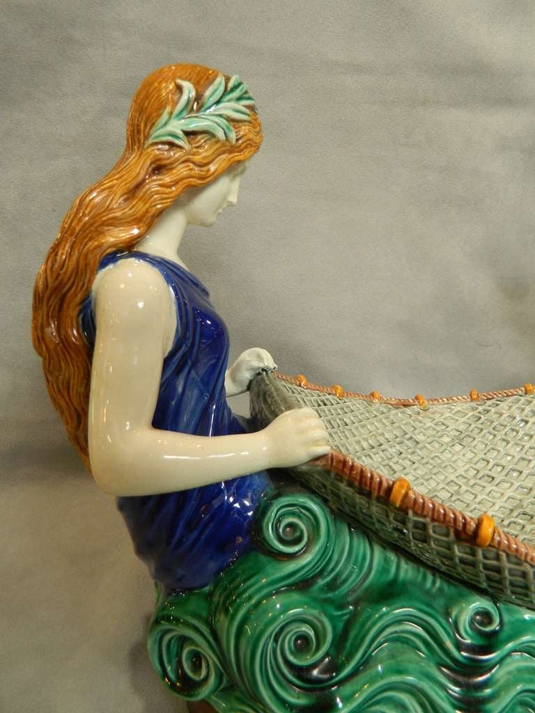 Low Naiad Centre Wedgwood Majolica at 1stdibs