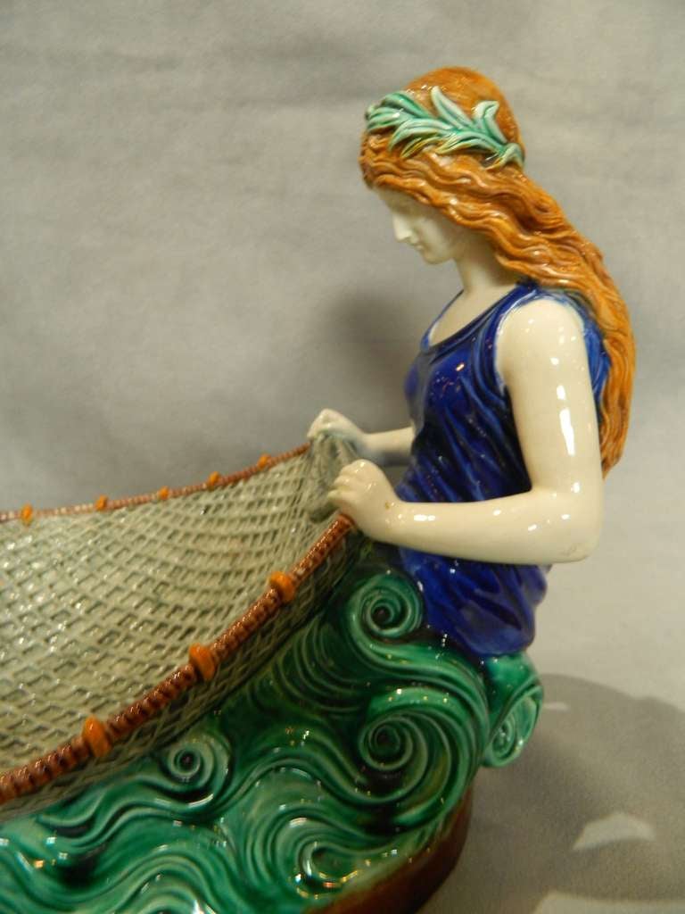 Low Naiad Centre Wedgwood Majolica at 1stdibs
