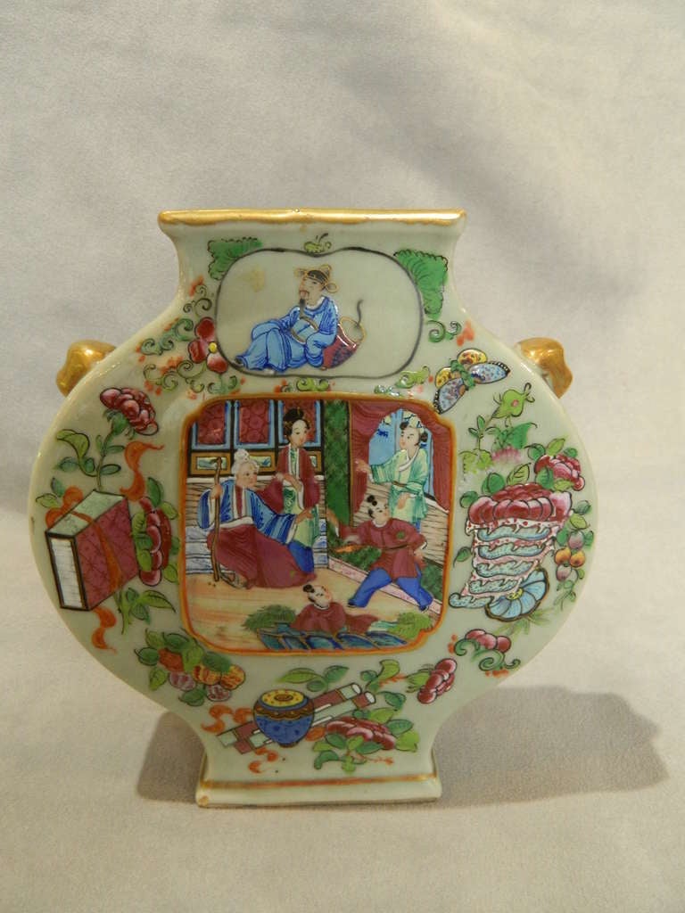 Chinese Celadon Pilgrim Jar Circa 1850's 1