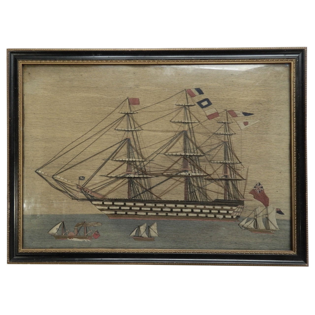 Sailor's Woolwork Ship Picture For Sale