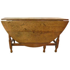 Antique English Oak Gate Leg Dining Table