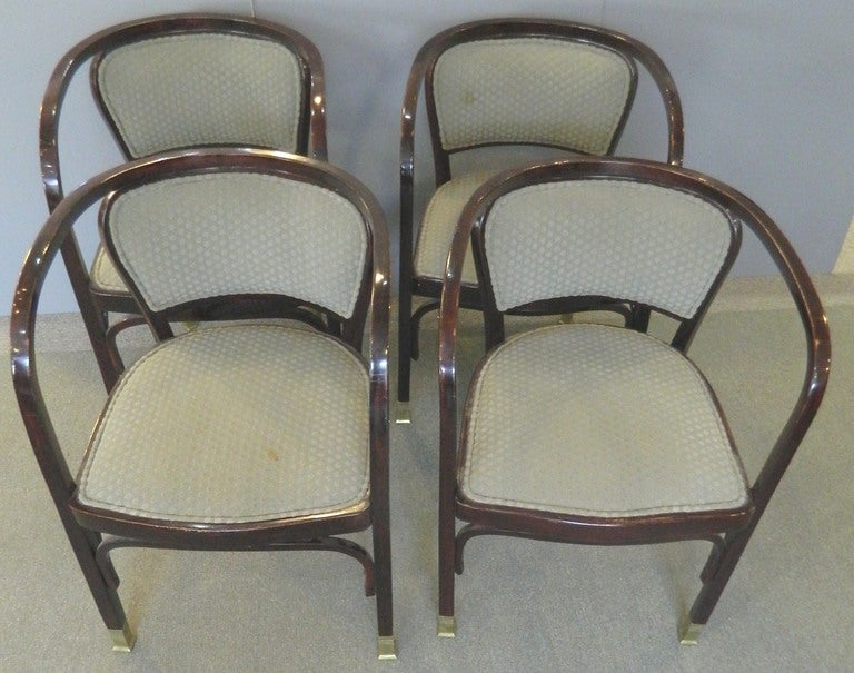 Art Deco 4 Gustav Siegel Armchairs 1900 Paris Expo For Sale