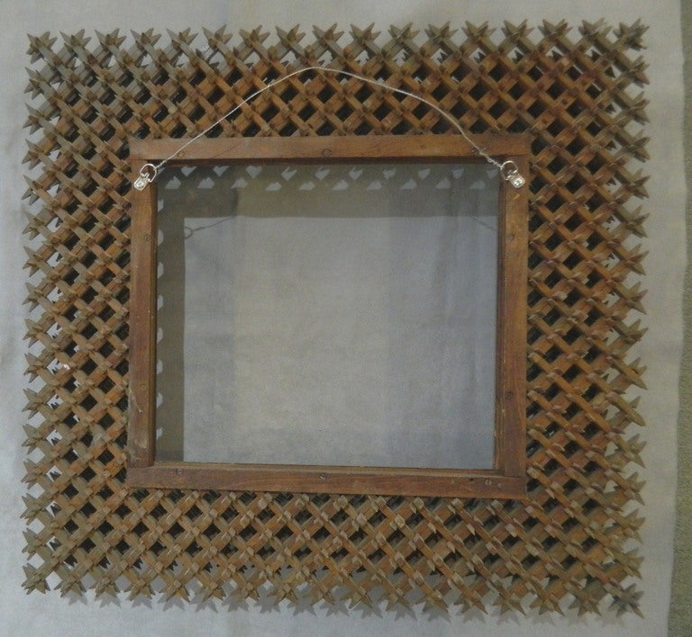 20th Century Crown of Thorns Tramp Art Frame