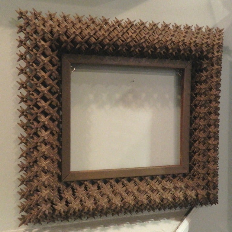 Wood Crown of Thorns Tramp Art Frame