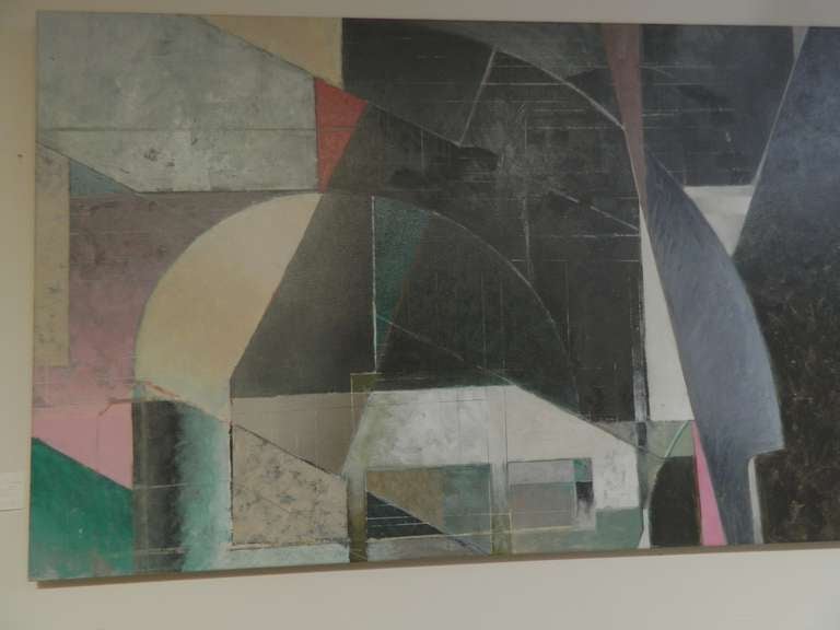American Large Abstract Oil Al Smith 1980's