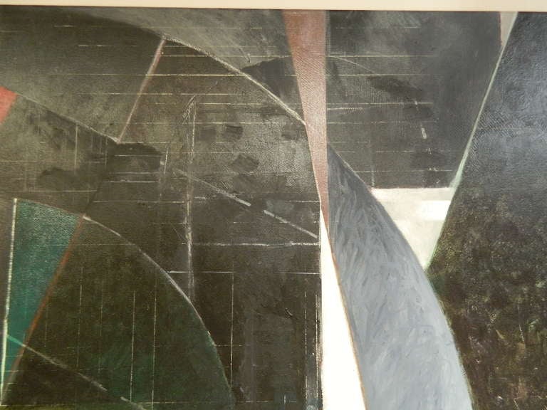 20th Century Large Abstract Oil Al Smith 1980's