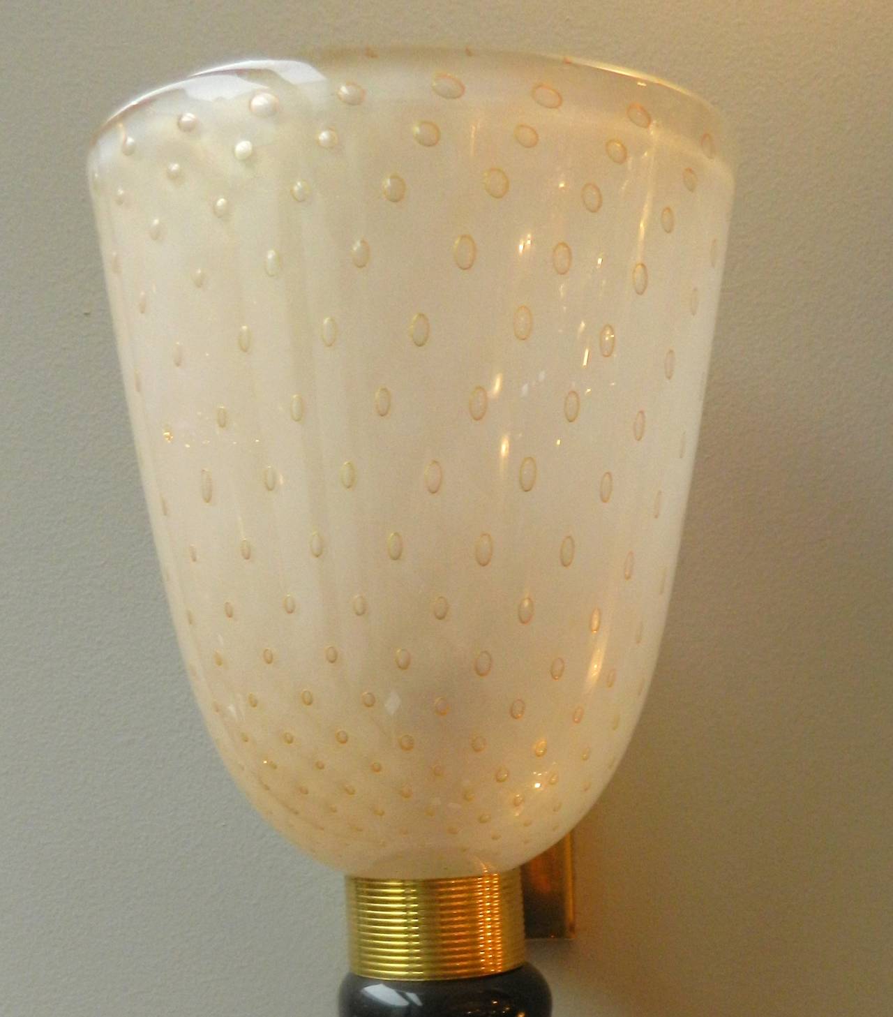Pair of Seguso Murano Glass Sconces, Murano In Excellent Condition For Sale In Houston, TX