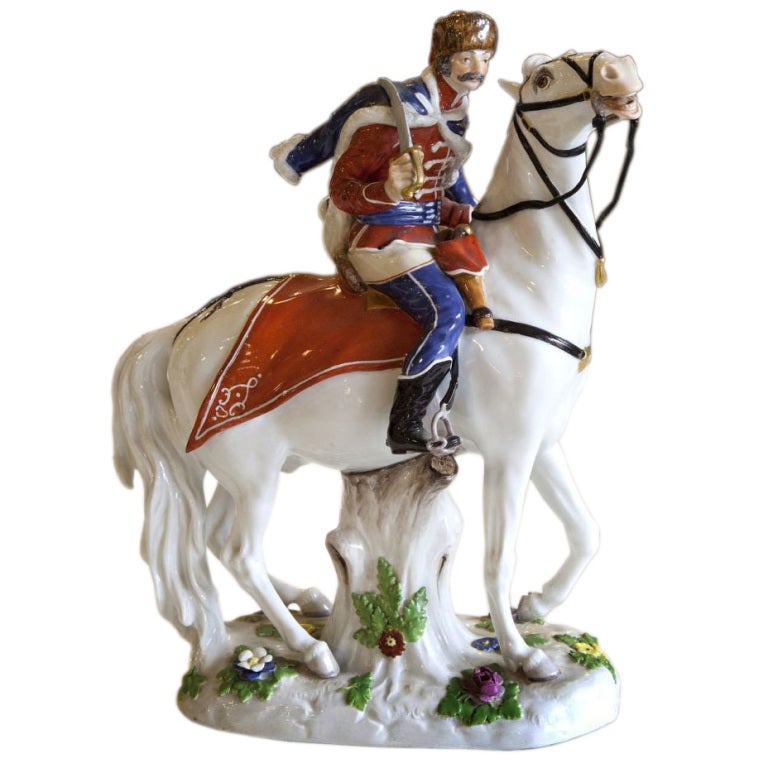 Meissen Soldier on Horseback For Sale