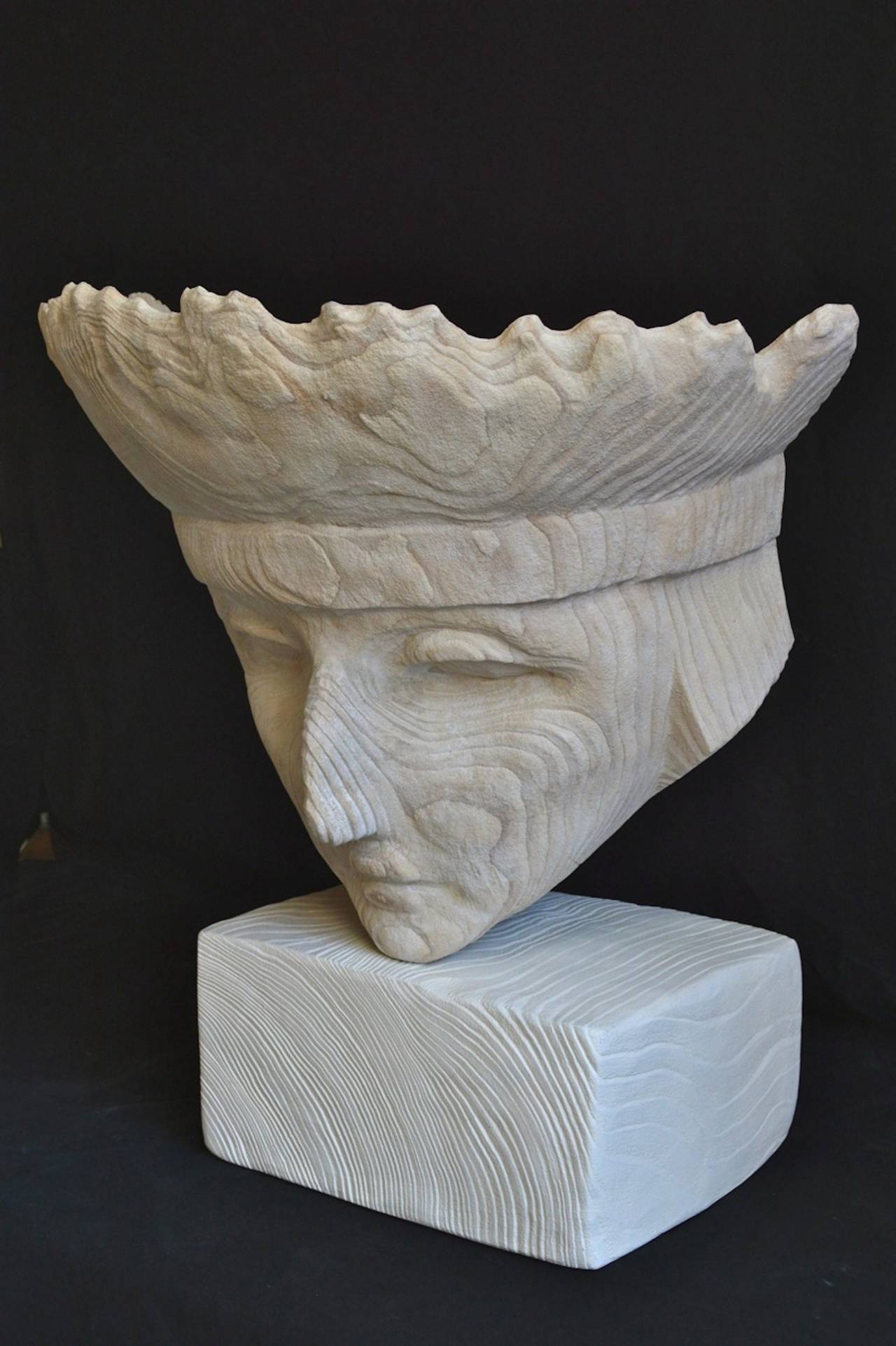 This is an original sculpture carved from Cedar (therefore not a limited edition cast from a mould taken from an original sculpture). It immediately takes the viewer back to the Kings of medieval history and carries a calm yet pensive air that