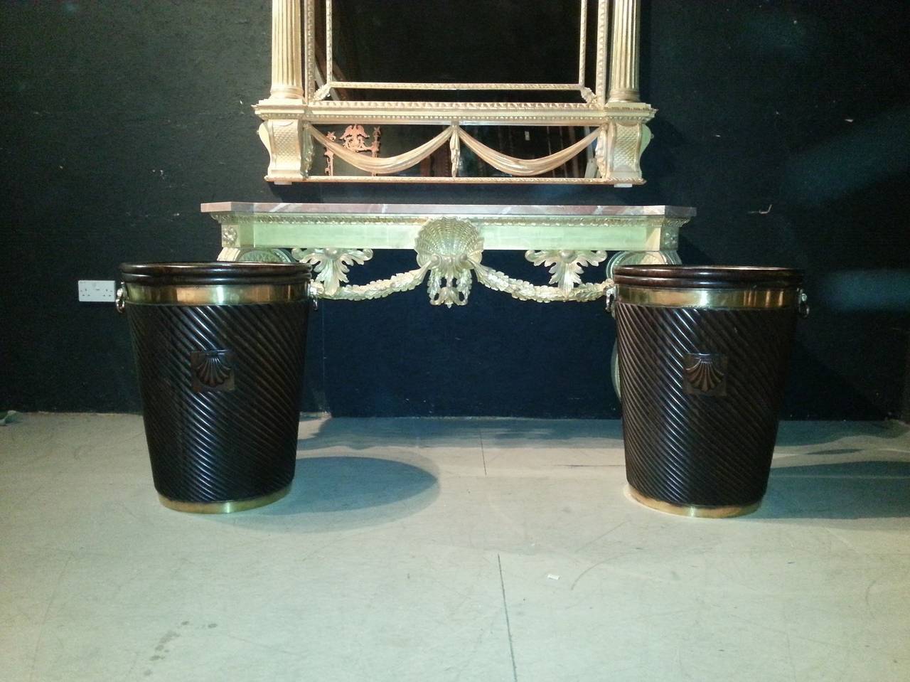 Georgian Pair of Large Peat Buckets for Umbrellas, Plants or Logs For Sale