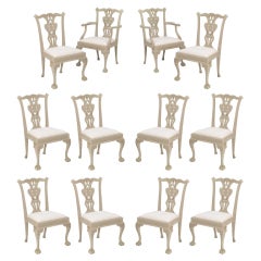 A set of 12 dining chairs