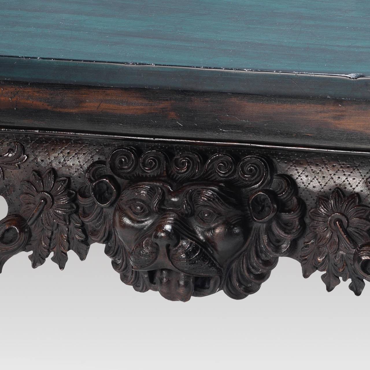 British Pair of Large Carved Mahogany Irish Console Tables For Sale
