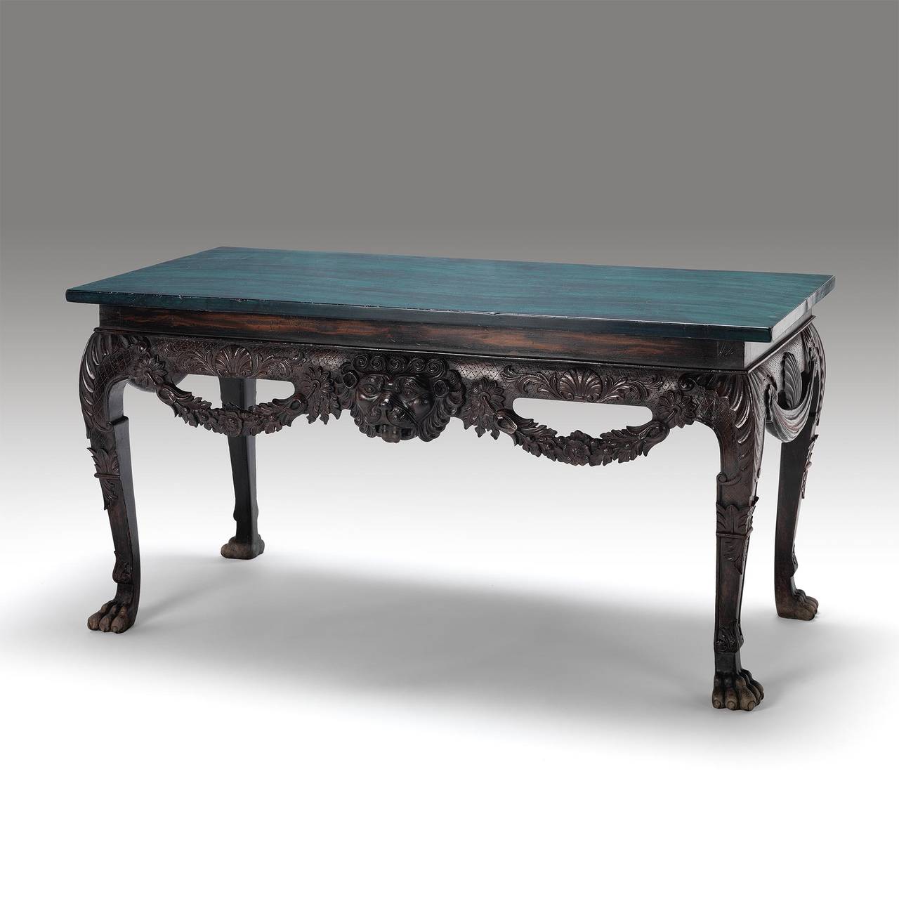 George II Pair of Large Carved Mahogany Irish Console Tables For Sale