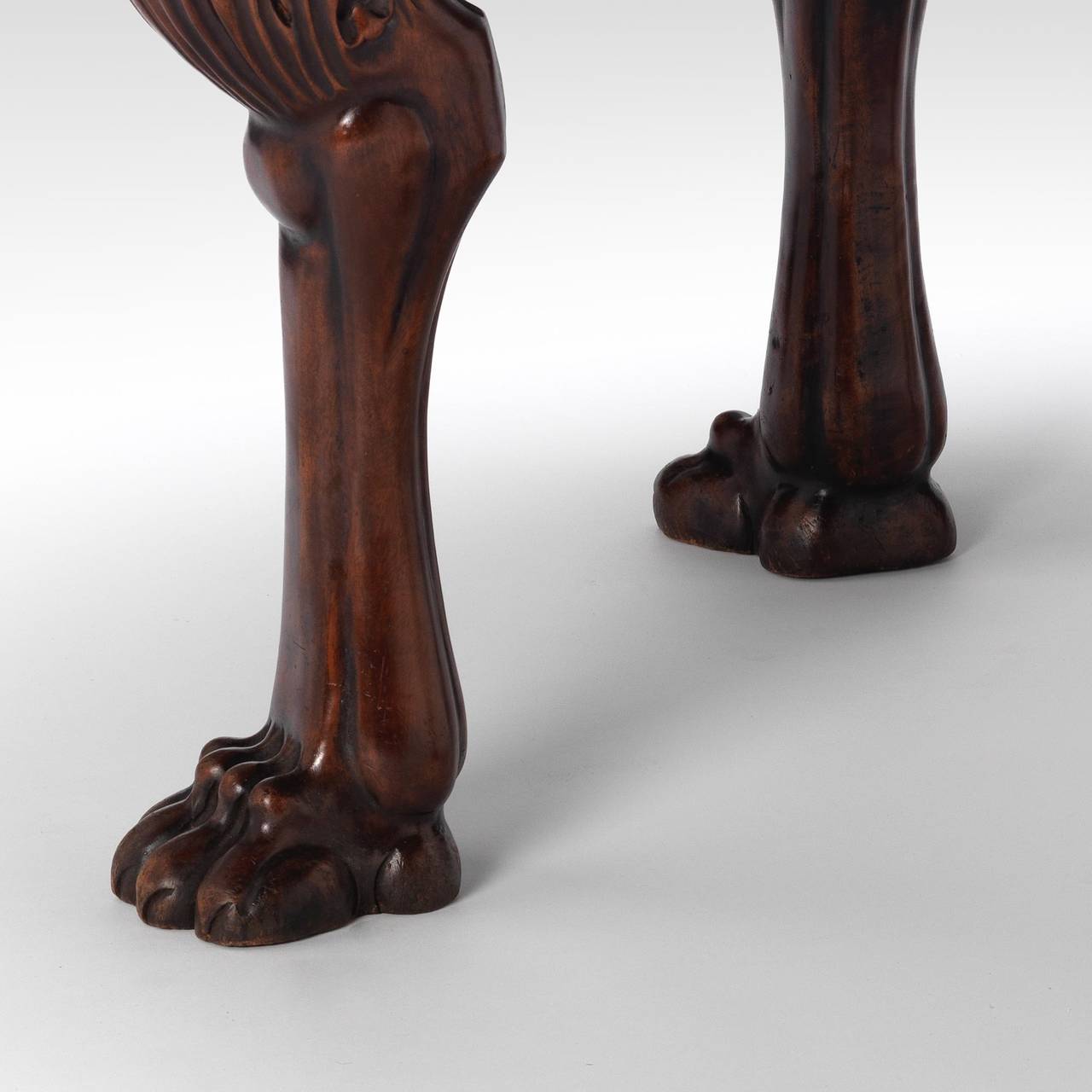 British Specimen Marble-Topped Carved Mahogany Centre Table For Sale
