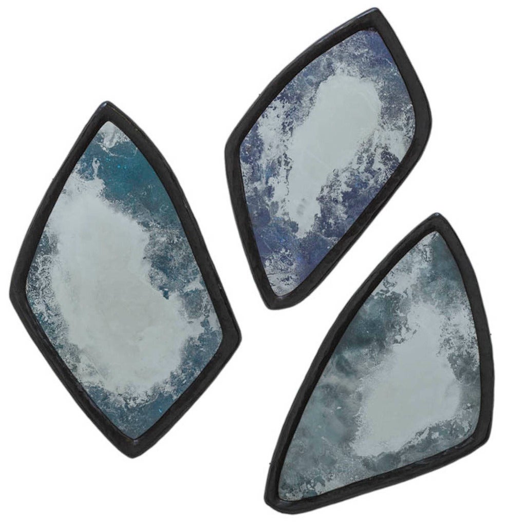 Three Large Agate Slice Mirrors