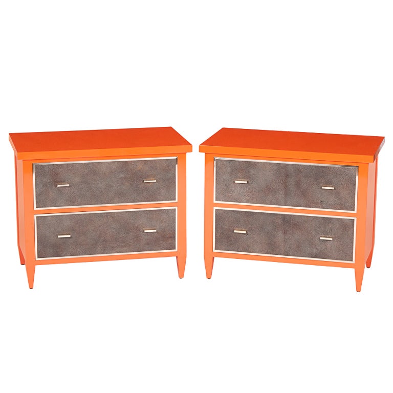 Pair of Bedside Chests or Nightstands For Sale