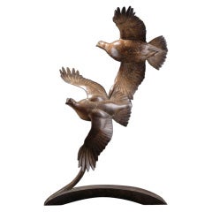 Brace Of Grouse By Leading Wildlife Sculptor Ian Greensitt
