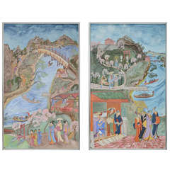 Pair of Large Chinoiserie Decorative Panels