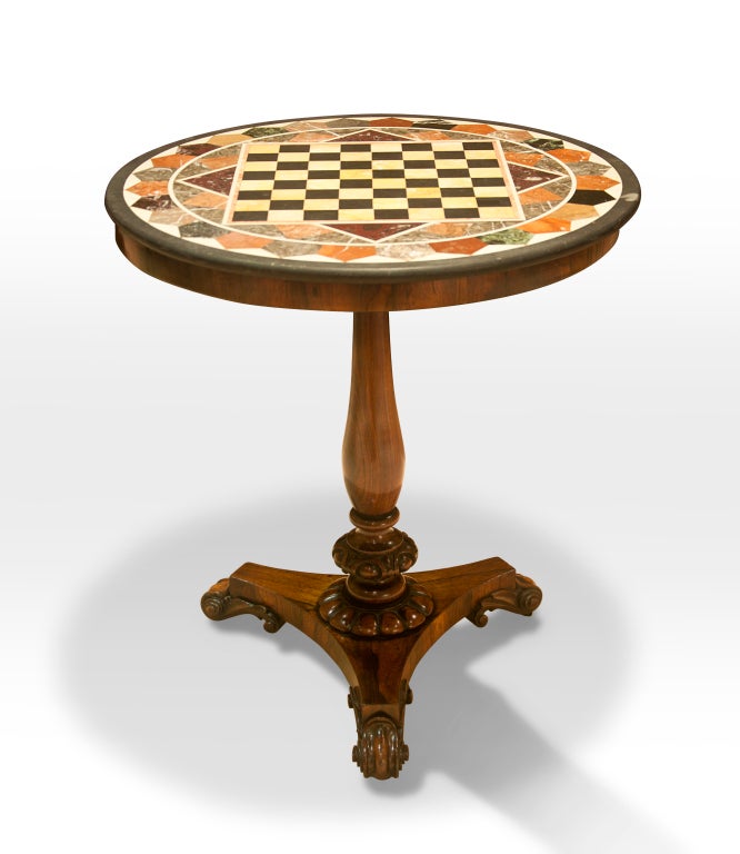 A George IV Rosewood And Marble-topped Occasional Table