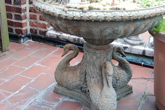 20th Century A cast-iron fountain of a putto with spitting frog