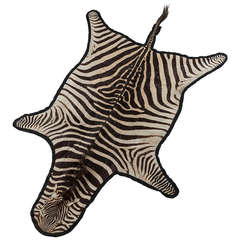 Vintage Zebra Hide on Felt Rug