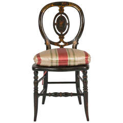 19th Century Ebonized and Papier Mâché Boudoir Chair