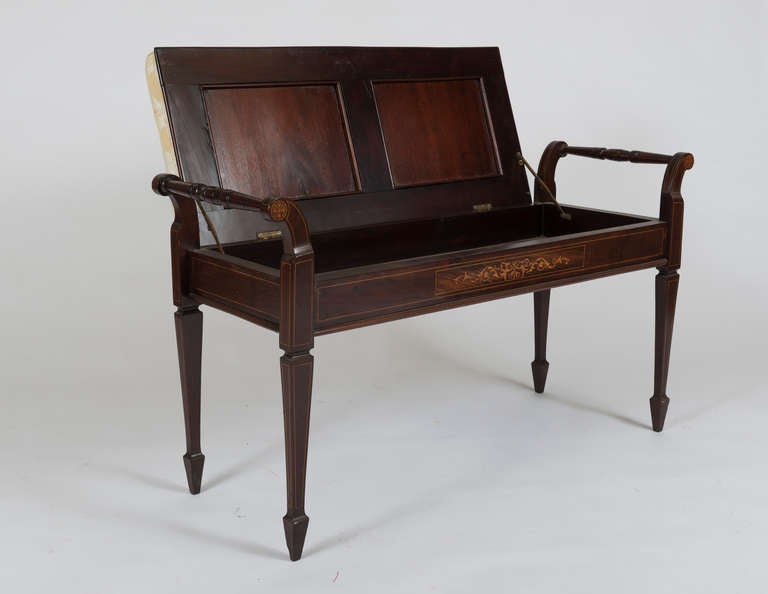 A Neoclassical Mahogany Piano Bench 2