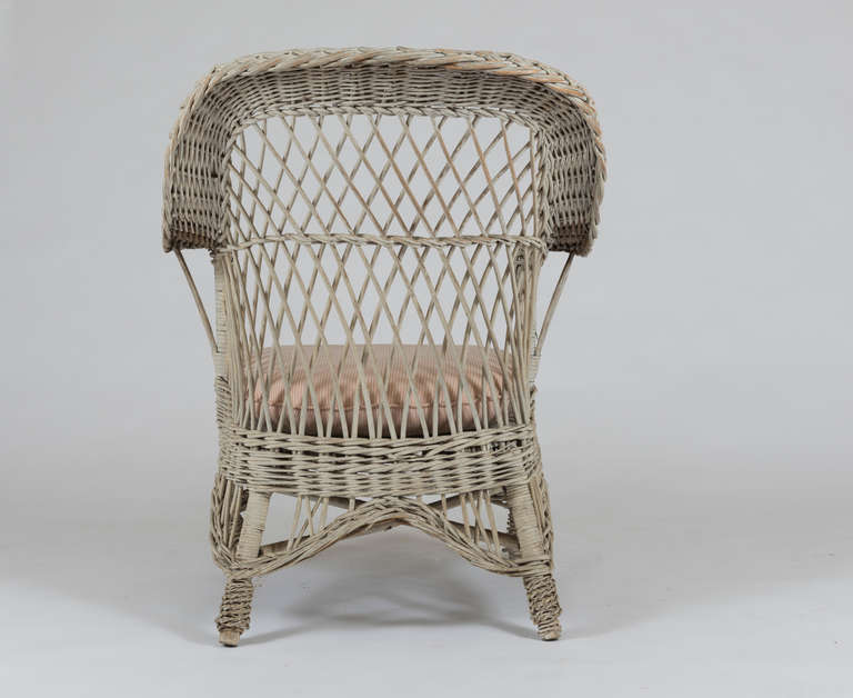 Antique Bar Harbor Wicker Armchair In Good Condition In New York, NY