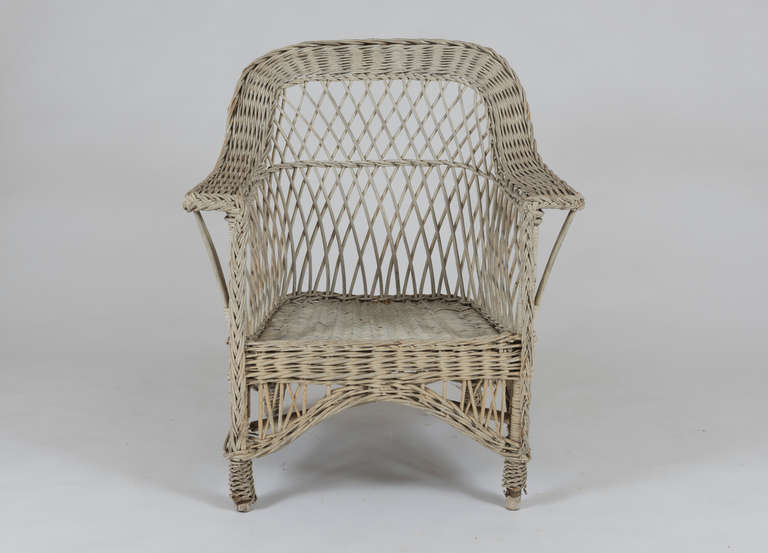 20th Century Antique Bar Harbor Wicker Armchair