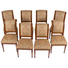 Set of Eight Neoclassical Cherry Dining Chairs