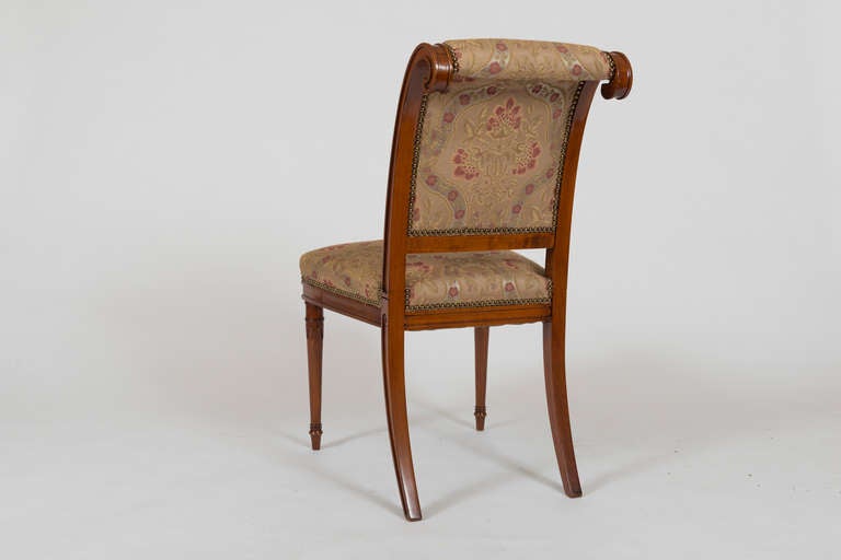 Set of Eight Neoclassical Cherry Dining Chairs 1