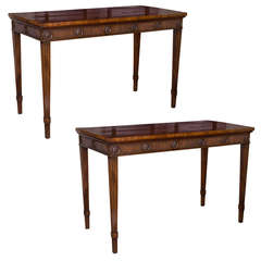Fine Pair of George III Neoclassical Mahogany Console Tables