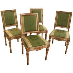 Set of Four 18th Century Italian Neoclassical Side Chairs