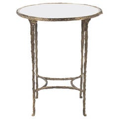 Mirror-Top, Cast Gilt Bronze Side Table in the Manner of Bagues