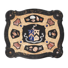 Irish Armorial Pietra Dura Top Low Table by Darmanin