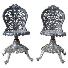 Garden chairs: Cast Iron pr Swivel chairs