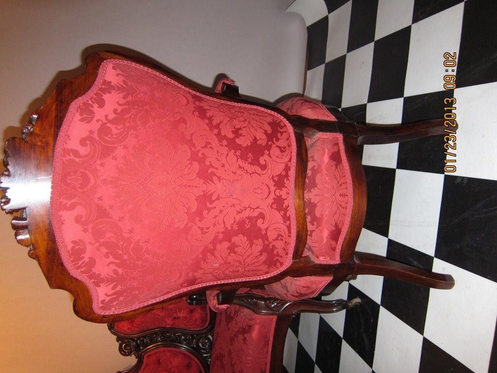 Am. Rococo Revival 2 pc Ornate  Parlor set 3