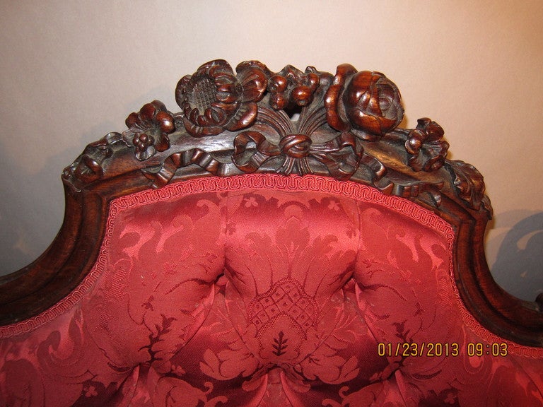 Rosewood Am. Rococo Revival 2 pc Ornate  Parlor set