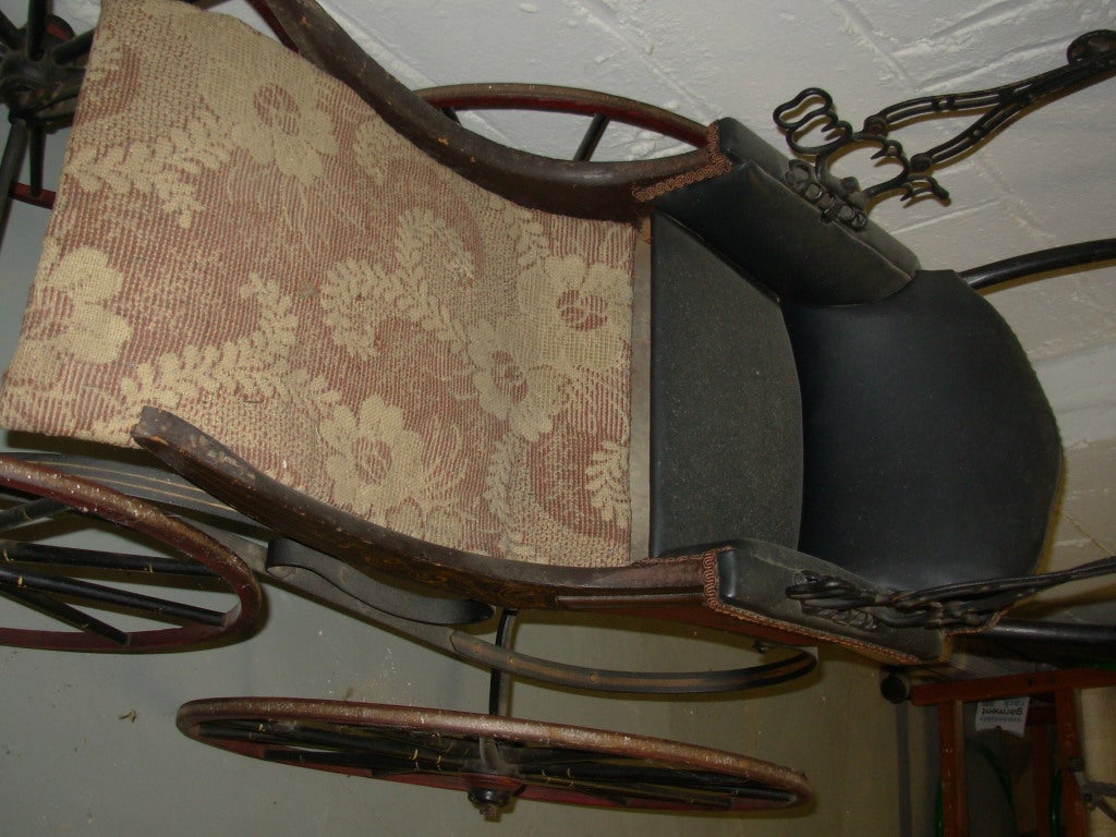 Wood Carriage, Antique Stenciled Childs Carriage For Sale