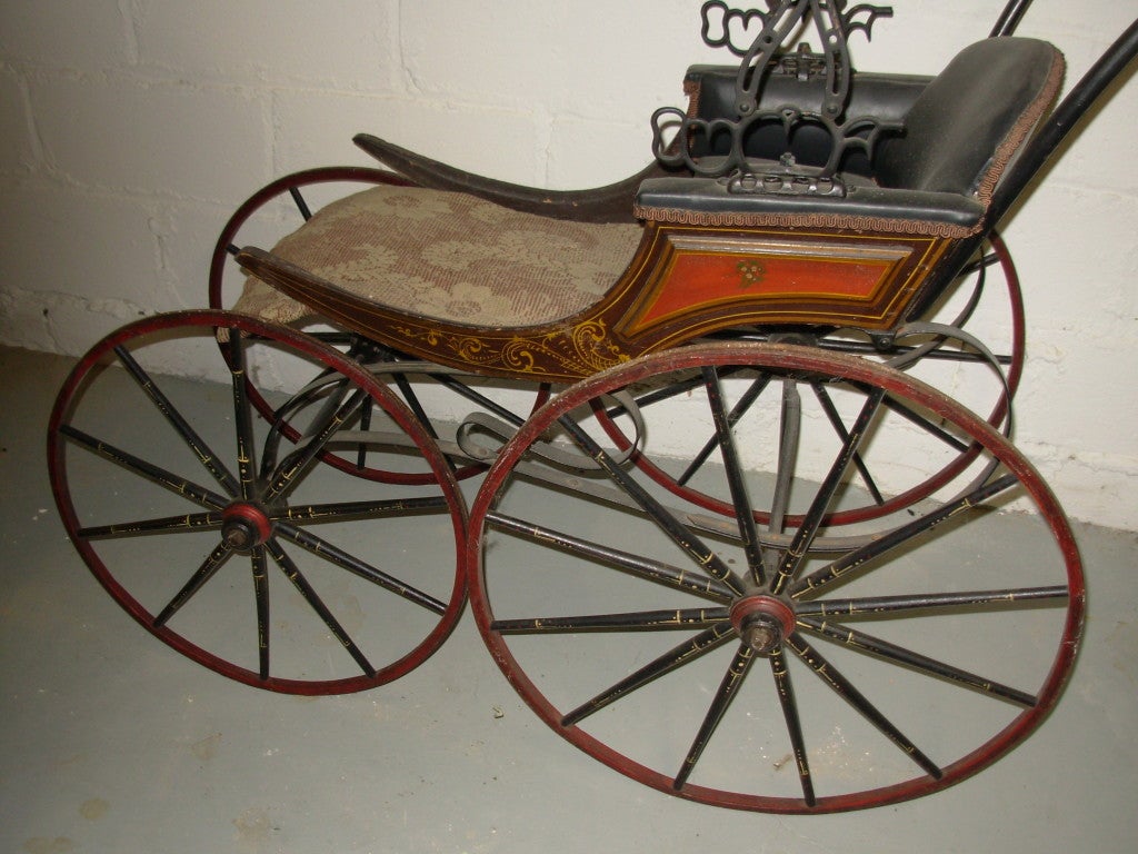 Carriage, Antique Stenciled Childs Carriage For Sale 1