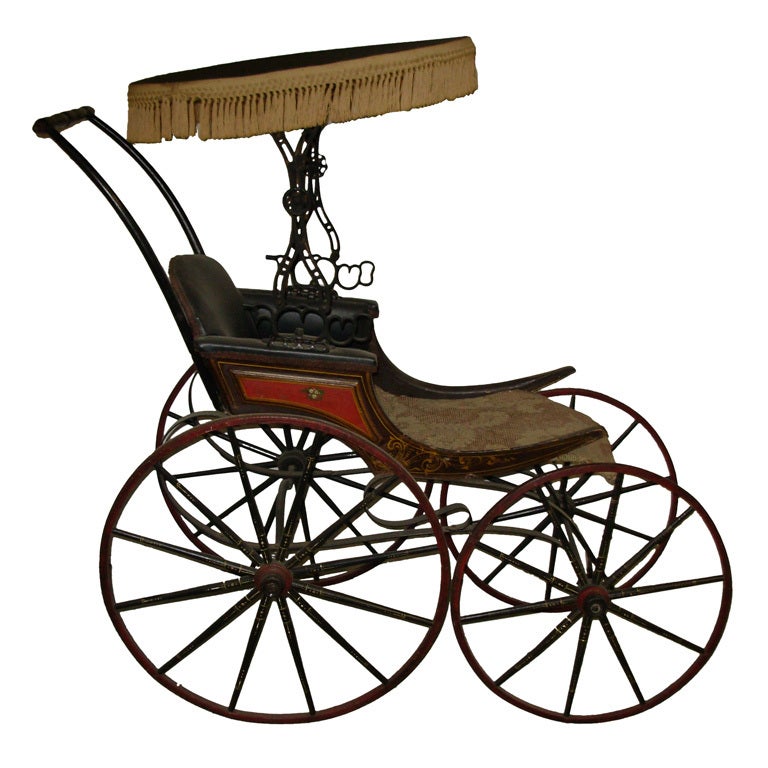 Carriage, Antique Stenciled Childs Carriage For Sale